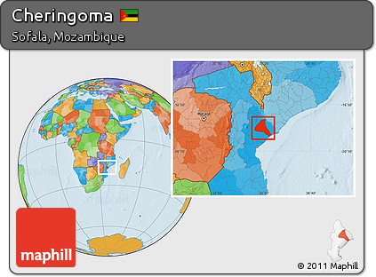 Political Location Map of Cheringoma