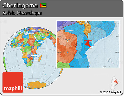 Political Location Map of Cheringoma