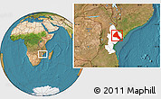 Satellite Location Map of Cheringoma, highlighted parent region