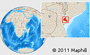 Shaded Relief Location Map of Cheringoma