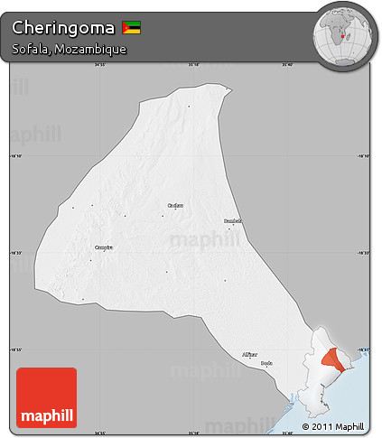 Gray Map of Cheringoma, single color outside