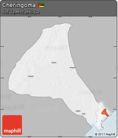 Gray Map of Cheringoma, single color outside