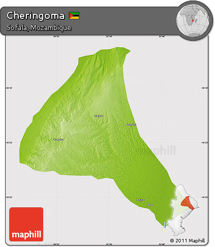 Physical Map of Cheringoma, cropped outside