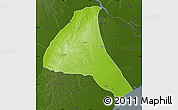 Physical Map of Cheringoma, darken