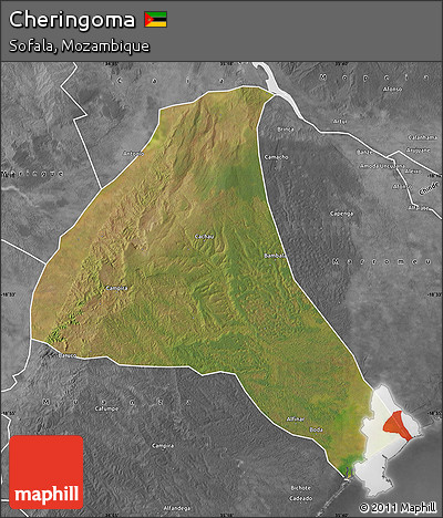 Satellite Map of Cheringoma, desaturated