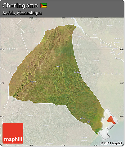 Satellite Map of Cheringoma, lighten