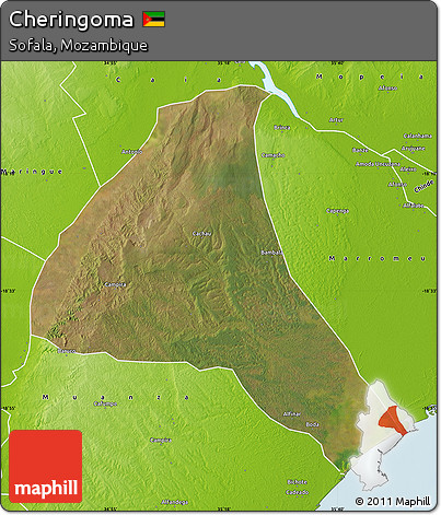 Satellite Map of Cheringoma, physical outside