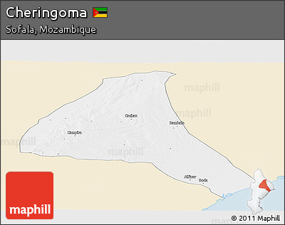 Classic Style Panoramic Map of Cheringoma, single color outside
