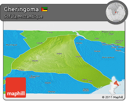 Physical Panoramic Map of Cheringoma, political outside