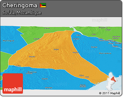 Political Panoramic Map of Cheringoma