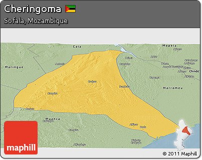 Savanna Style Panoramic Map of Cheringoma
