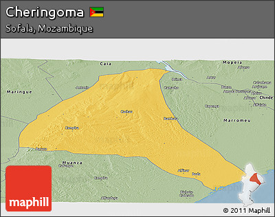 Savanna Style Panoramic Map of Cheringoma
