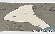 Shaded Relief Panoramic Map of Cheringoma, darken