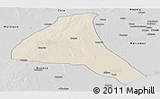 Shaded Relief Panoramic Map of Cheringoma, desaturated