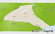Shaded Relief Panoramic Map of Cheringoma, physical outside