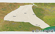 Shaded Relief Panoramic Map of Cheringoma, satellite outside