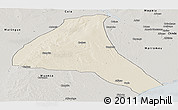 Shaded Relief Panoramic Map of Cheringoma, semi-desaturated