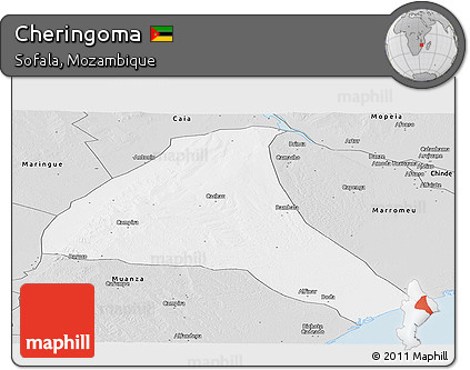 Silver Style Panoramic Map of Cheringoma