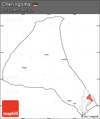 Blank Simple Map of Cheringoma, cropped outside