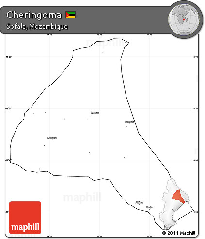 Blank Simple Map of Cheringoma, cropped outside