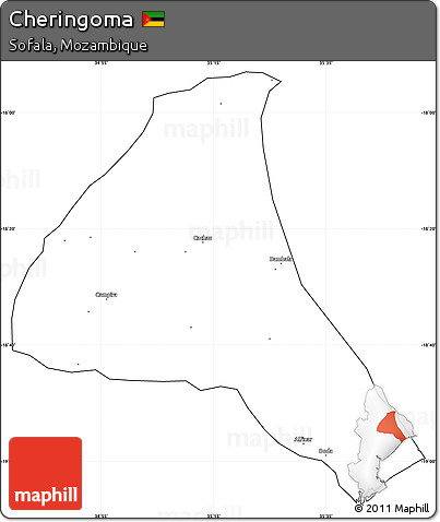 Blank Simple Map of Cheringoma, cropped outside