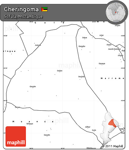 Blank Simple Map of Cheringoma