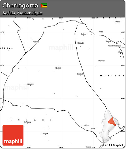 Blank Simple Map of Cheringoma
