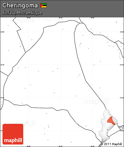 Blank Simple Map of Cheringoma, no labels