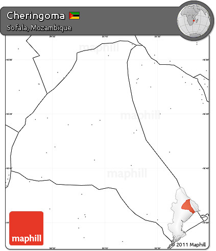 Blank Simple Map of Cheringoma, no labels
