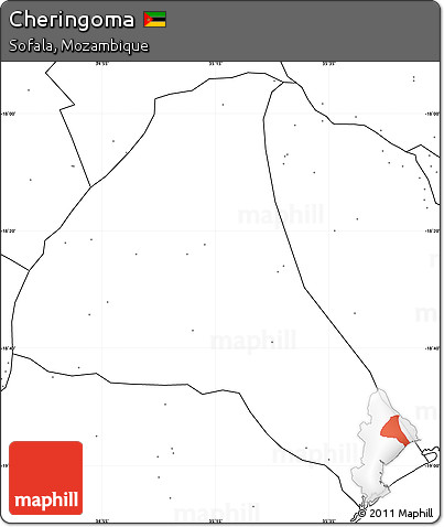 Blank Simple Map of Cheringoma, no labels