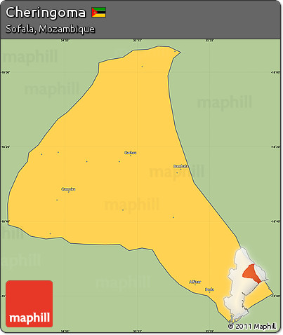 Savanna Style Simple Map of Cheringoma, cropped outside
