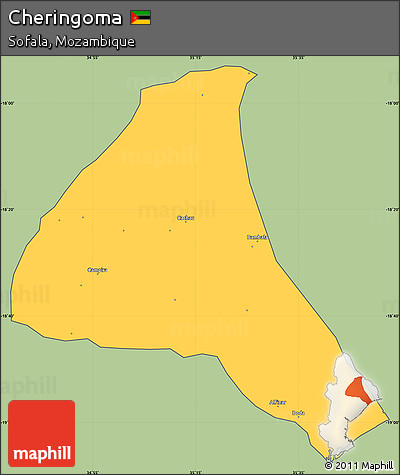 Savanna Style Simple Map of Cheringoma, cropped outside