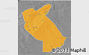 Political 3D Map of Chibabava, desaturated