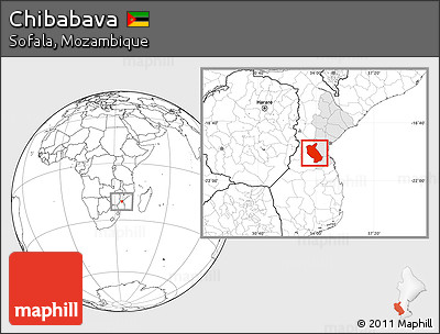 Blank Location Map of Chibabava, highlighted parent region