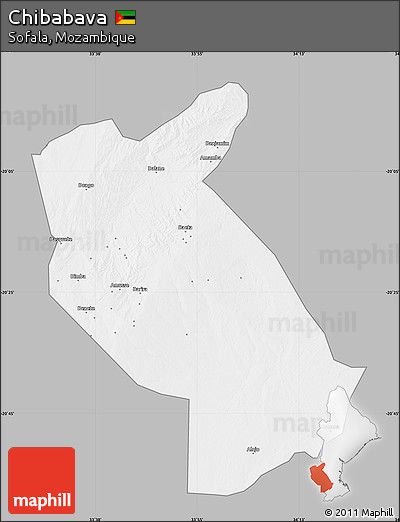 Gray Map of Chibabava, single color outside