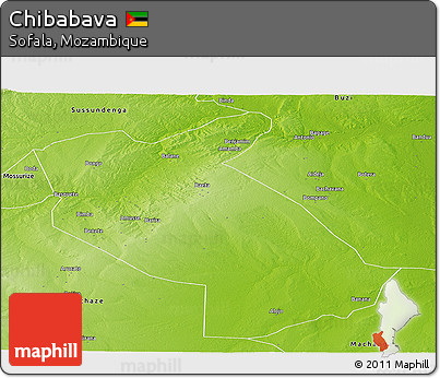 Physical Panoramic Map of Chibabava
