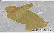 Satellite Panoramic Map of Chibabava, lighten, desaturated