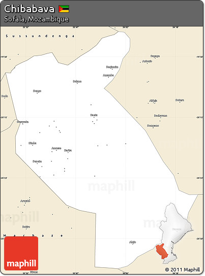 Classic Style Simple Map of Chibabava