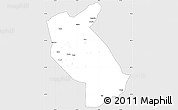Silver Style Simple Map of Chibabava, single color outside