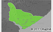 Political 3D Map of Dondo, darken, desaturated