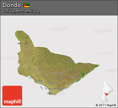 Satellite 3D Map of Dondo, cropped outside