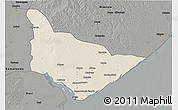 Shaded Relief 3D Map of Dondo, darken, semi-desaturated