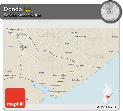 Shaded Relief 3D Map of Dondo