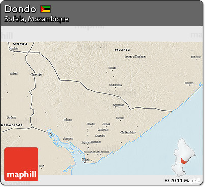 Shaded Relief 3D Map of Dondo