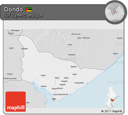 Silver Style 3D Map of Dondo