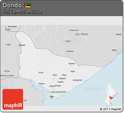 Silver Style 3D Map of Dondo