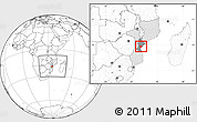 Blank Location Map of Dondo, highlighted country, highlighted parent region, within the entire country