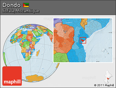 Political Location Map of Dondo