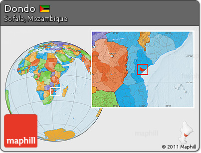 Political Location Map of Dondo