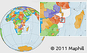 Political Location Map of Dondo, highlighted country, highlighted parent region, within the entire country
